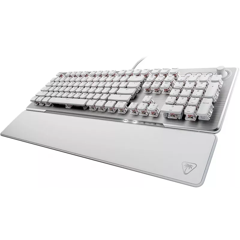 Turtle Beach Vulcan II Mechanische Gaming-Tastatur, Arktisch Weiß, Lineare optische Schalter, US-Layout