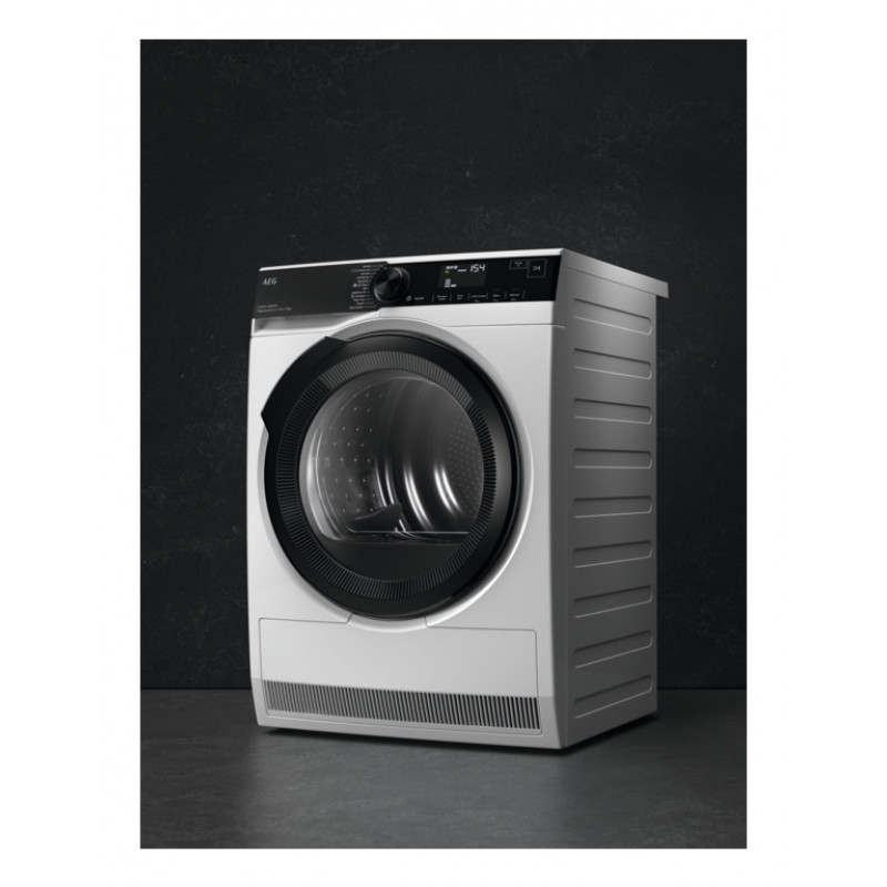 AEG TR9W75780 AbsoluteCare Plus WiFi Wärmepumpentrockner, Serie 9000, 8kg, Weiß/Schwarz