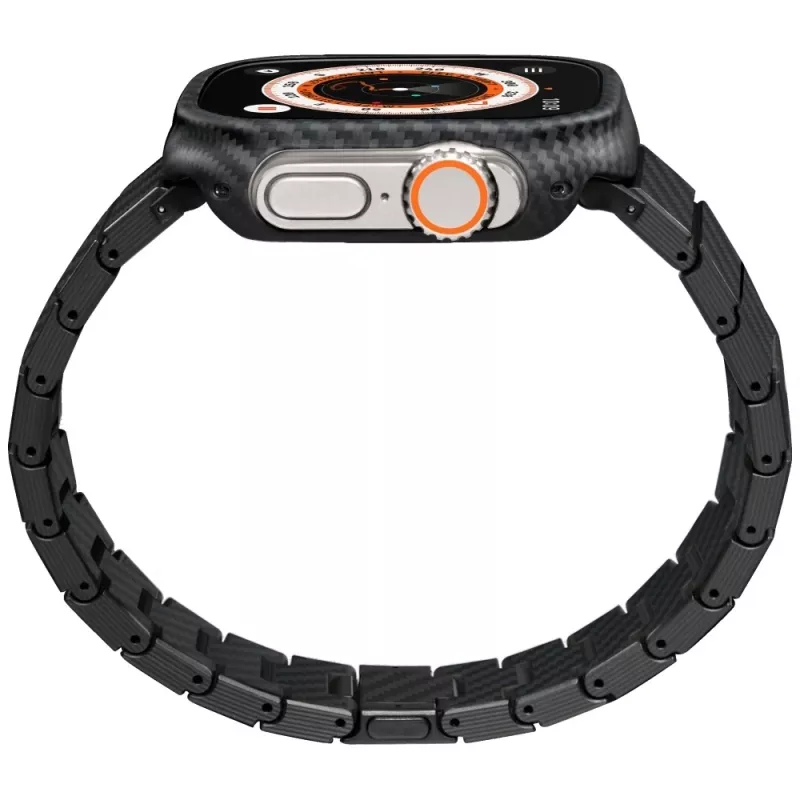PITAKA Carbon Fiber Modern Watch Band für Apple Watch 42/44/45/49mm Schwarz Grau
