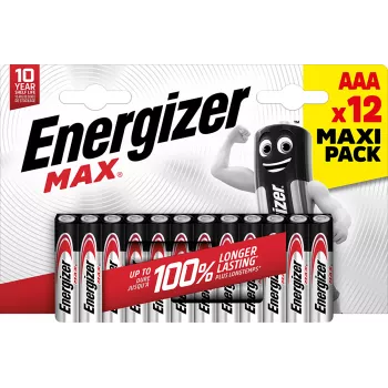 Energizer MAX AAA Alkaline-Batterien, 1,5 V, 12er-Pack