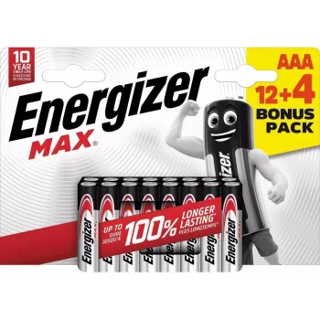 Energizer Max Micro AAA Alkaline-Batterien 1,5 V, 16er-Pack (E303341000)