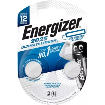 Energizer CR2025 Lithium-Knopfzellen-Batterien, 3 V, 2er-Pack