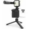 DigiPower DPS-VLG4 Vlogging-Griff-Set mit LED-Licht und Mikrofon