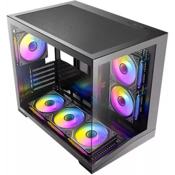 Antec CX M3 ARGB B Mini-Tower PC-Gehäuse, gehärtetes Glas, 3x 120mm ARGB-Lüfter, microATX