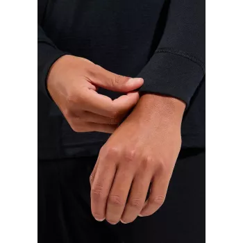 ODLO Merino 200 BL Top Turtle Neck LS Half Zip Thermounterwäsche - Schwarz - Größe S