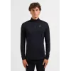 ODLO Merino 200 BL Top Turtle Neck LS Half Zip Thermounterwäsche - Schwarz - Größe S