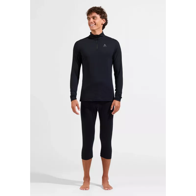 ODLO Merino 200 BL Top Turtle Neck LS Half Zip Thermounterwäsche - Schwarz - Größe S