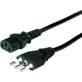 VALUE Netzkabel Italien Typ L auf IEC C13 1m Schwarz