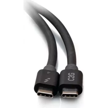 C2G 2,5 Fuß Thunderbolt 4 USB-C Kabel - 40Gbps, 100W PD, 8K, Schwarz