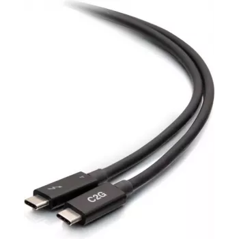 C2G 2,5 Fuß Thunderbolt 4 USB-C Kabel - 40Gbps, 100W PD, 8K, Schwarz
