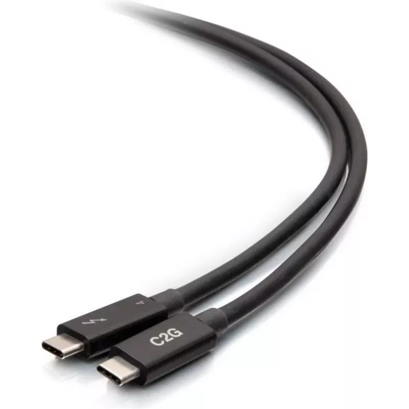C2G 2,5 Fuß Thunderbolt 4 USB-C Kabel - 40Gbps, 100W PD, 8K, Schwarz