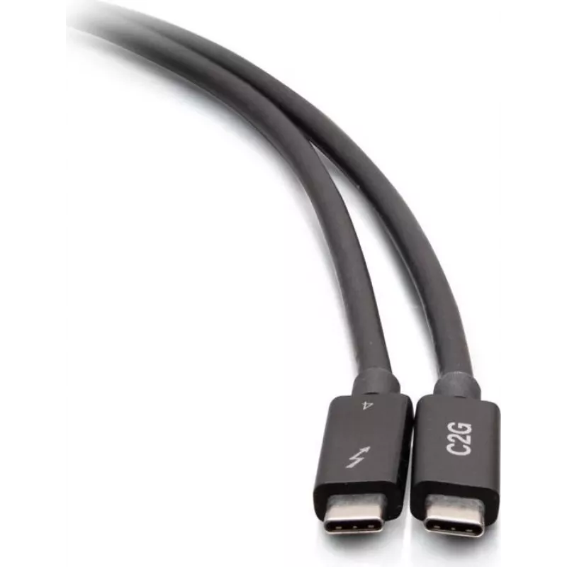 C2G 2,5 Fuß Thunderbolt 4 USB-C Kabel - 40Gbps, 100W PD, 8K, Schwarz