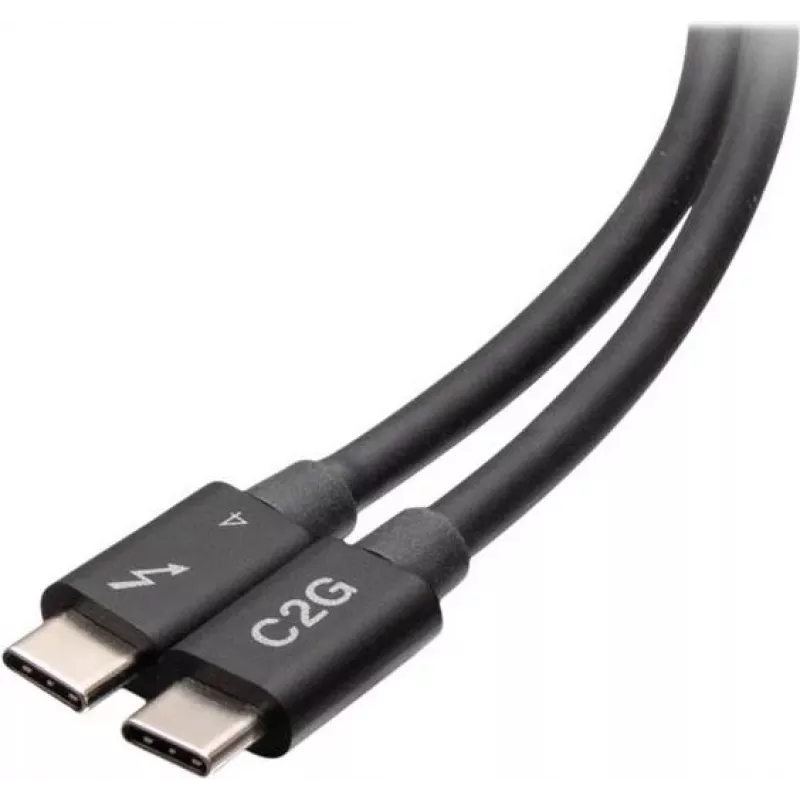 C2G 2,5 Fuß Thunderbolt 4 USB-C Kabel - 40Gbps, 100W PD, 8K, Schwarz