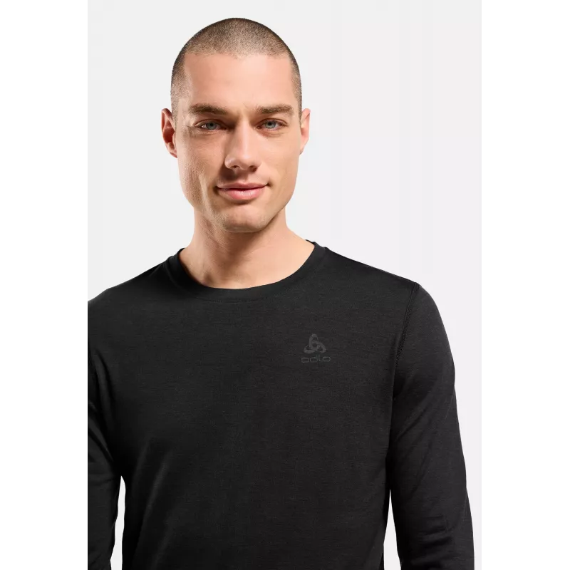 Odlo Merino 200 BL Top Crew Neck LS Herren-Unterhemd - Schwarz