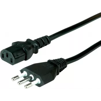 VALUE Italienisches Netzkabel IEC C13 0,8 m Schwarz H05VV-F 3x0,75 mm² 10 A 250 V