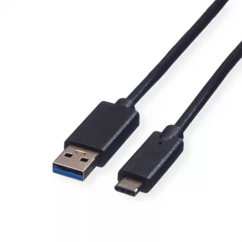 ROLINE USB 3.2 Gen 1 Kabel A auf C, 1m, Schwarz