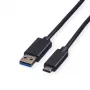 ROLINE USB 3.2 Gen 1 Kabel A auf C, 1m, Schwarz