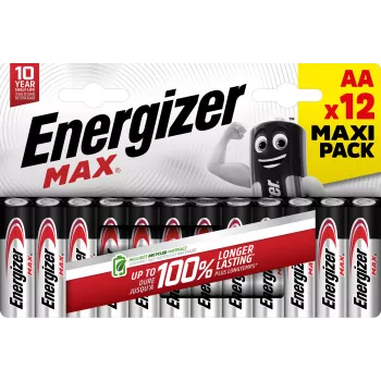 Energizer Max AA Alkaline-Batterien, 1,5 V, 12er-Pack
