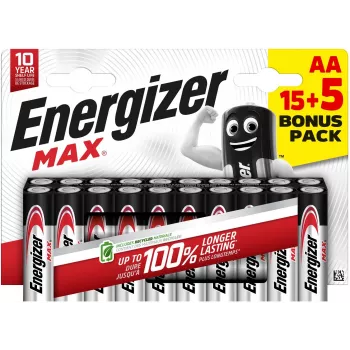Energizer Max AA Alkaline-Batterie LR6 1,5 V, 20 Stück (E303329900)