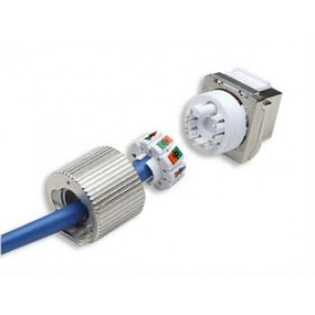 Intellinet 167222 Cat6 FTP RJ45 Keystone Jack, werkzeuglos, geschirmt, Zinklegierung