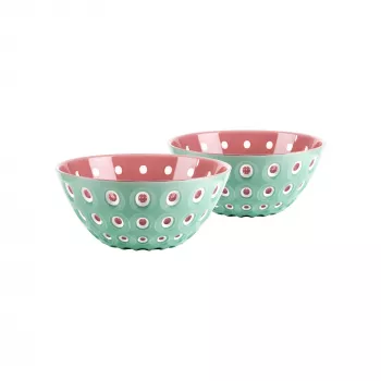 Guzzini Le Murrine 2er-Schüssel-Set 12 cm Matcha-Grün/Weiß/Mauve
