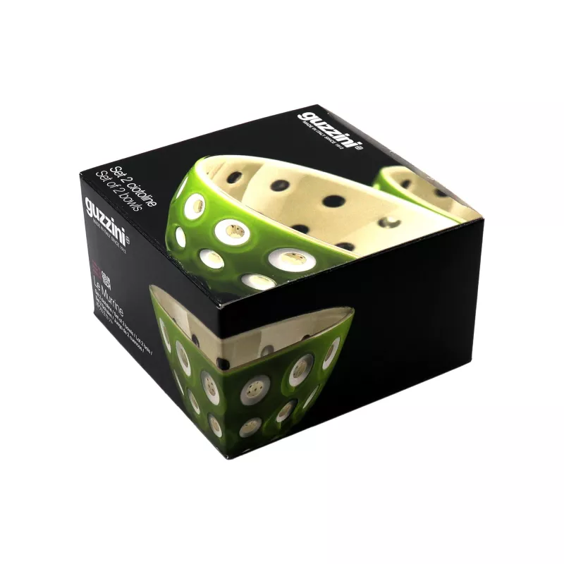 Guzzini Le Murrine 2er-Schüssel-Set 12 cm Matcha-Grün/Weiß/Mauve
