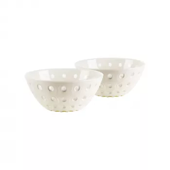 Guzzini Le Murrine 2er-Schüssel-Set 12 cm Perlmutt/Weiß/Perlmutt