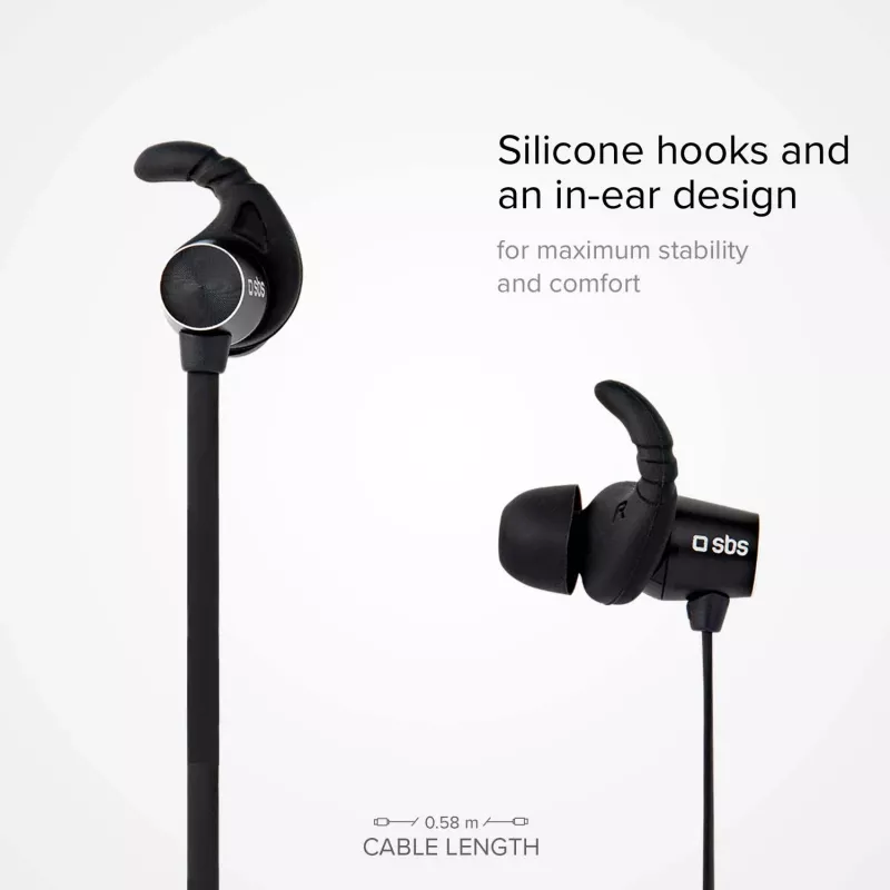 SBS TEEARBT501K Kabellose Bluetooth In-Ear-Kopfhörer mit Mikrofon, Schwarz