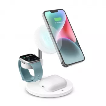 SBS TEWIRMAG3IN1 3-in-1 kabellose Ladestation mit MagSafe für iPhone, Apple Watch und AirPods