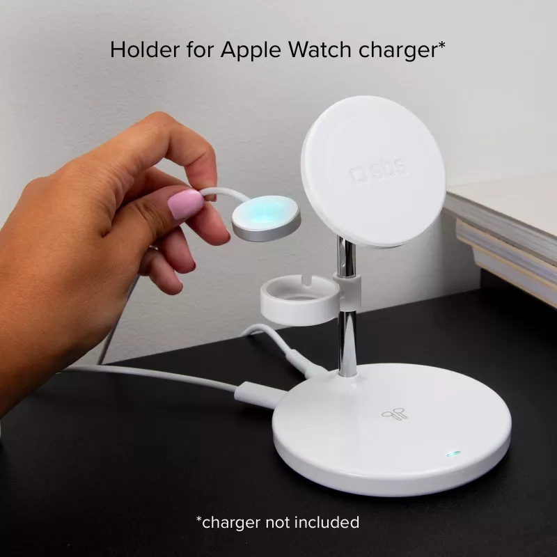 SBS TEWIRMAG3IN1 3-in-1 kabellose Ladestation mit MagSafe für iPhone, Apple Watch und AirPods