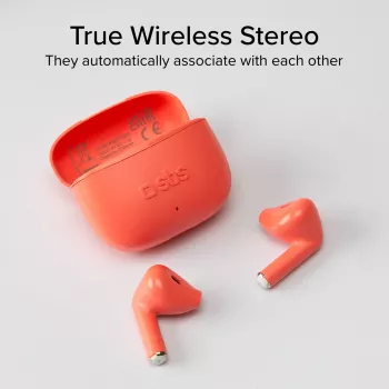 SBS TEEARTWSGOPODSR True Wireless Stereo Ohrhörer mit Ladecase, Bluetooth 5.0, Touch Control, Rot