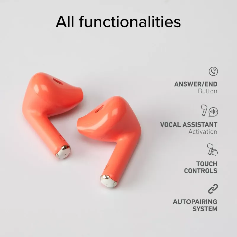 SBS TEEARTWSGOPODSR True Wireless Stereo Ohrhörer mit Ladecase, Bluetooth 5.0, Touch Control, Rot