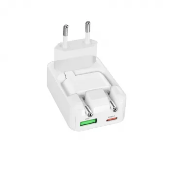 SBS TETRGANUSBTCFOLD20W 20W GaN USB-C faltbares Wandladegerät Weiß