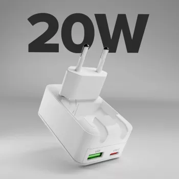 SBS TETRGANUSBTCFOLD20W 20W GaN USB-C faltbares Wandladegerät Weiß