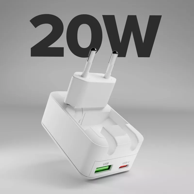SBS TETRGANUSBTCFOLD20W 20W GaN USB-C faltbares Wandladegerät Weiß