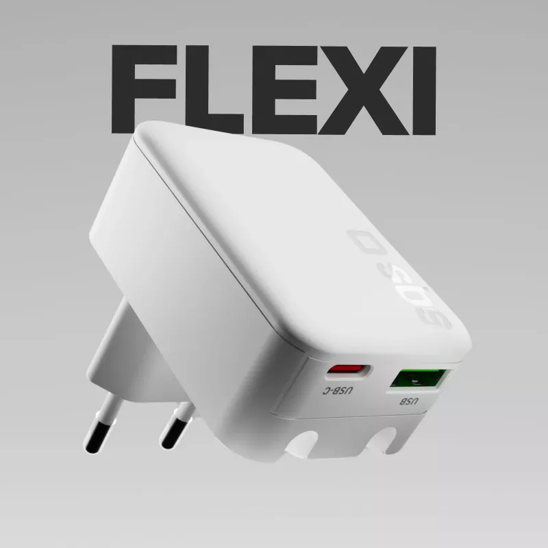 SBS TETRGANUSBTCFOLD20W 20W GaN USB-C faltbares Wandladegerät Weiß
