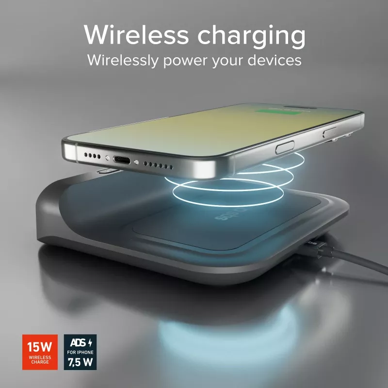 SBS Wecker mit 15-W-Wireless-Ladegerät (TEWIRCLOCK)