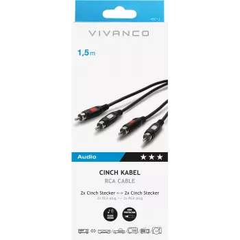 Vivanco Audiokabel 2xRCA auf 2xRCA 1.5 m (VVA2RCA15MMK)