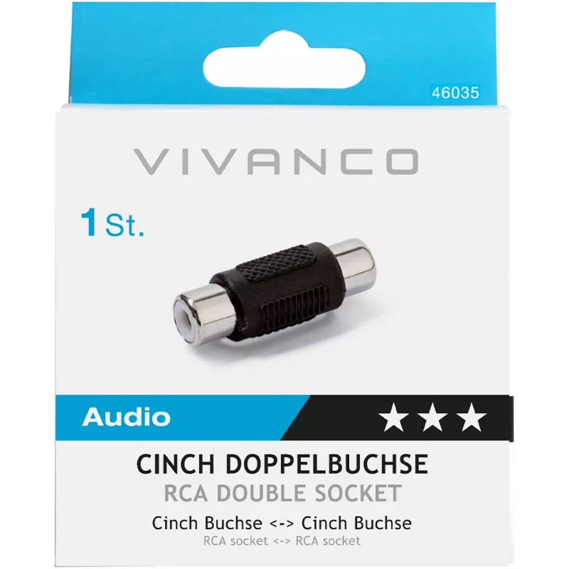 Vivanco RCA-auf-RCA-Audioadapter (VVAADAPRCAFF)