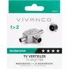 Vivanco geschirmter 2-fach TV-Antennenverteiler, Koaxial-Buchse auf 2 Stecker (VVANSHILD2M1F)