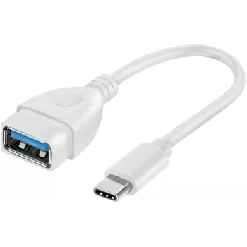 Vivanco USB-C-auf-USB-A-3.0-Adapter 10 cm, weiß (VVITUSBTY3FM01W)