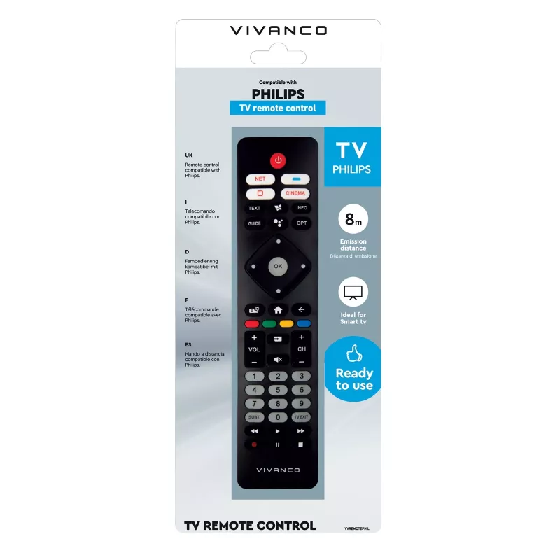 Vivanco VVREMOTEPHIL Universal-Fernbedienung für Philips TVs