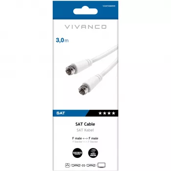 Vivanco SAT-F-Kabel 3 m, weiß (VVSAT30MMNW)