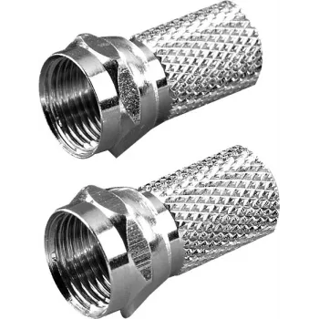 Vivanco F-Stecker für 6.5-mm-Kabel, 2 Stück (VVSATADAPTF65MM2P)