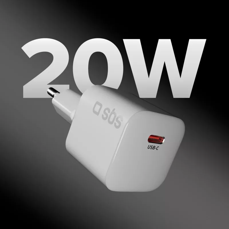 SBS 20W USB-C PD Wandladegerät - Weiß