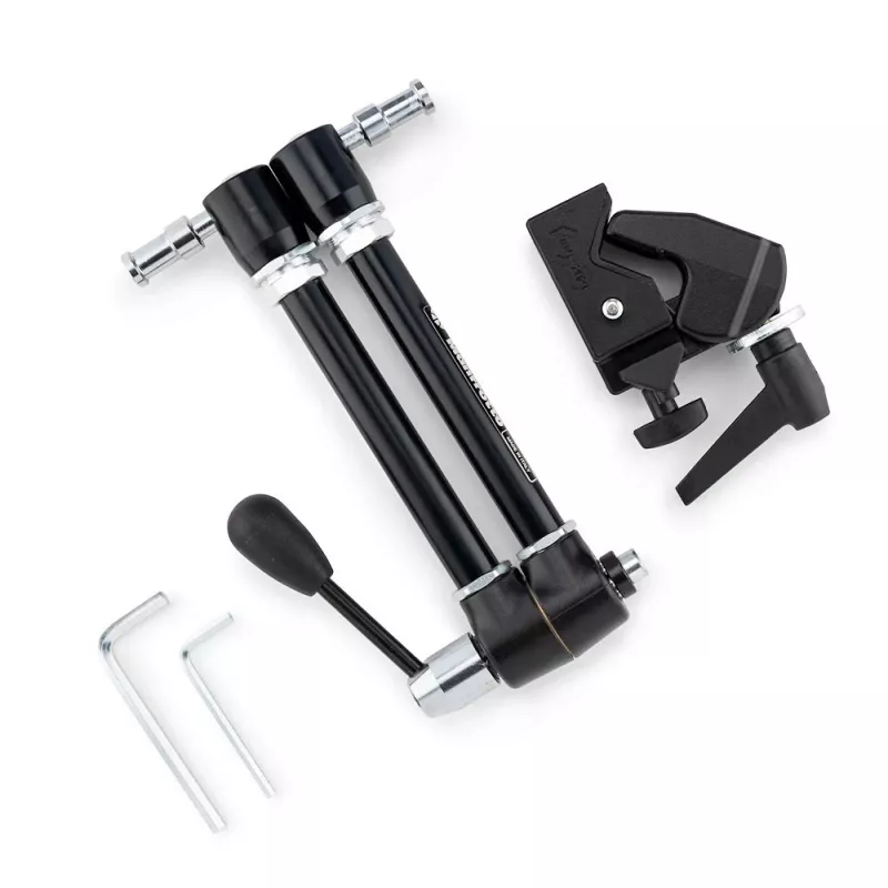 Manfrotto 143R Gelenk-Magic-Arm mit Kamerahalterung, 3 kg Tragkraft, Aluminium, Schwarz
