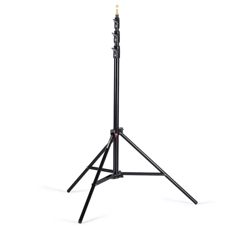 Manfrotto 1004BAC-3 Luftgefederter 4-Sektionen Lichtstativ-Set (3er-Pack, Schwarz)