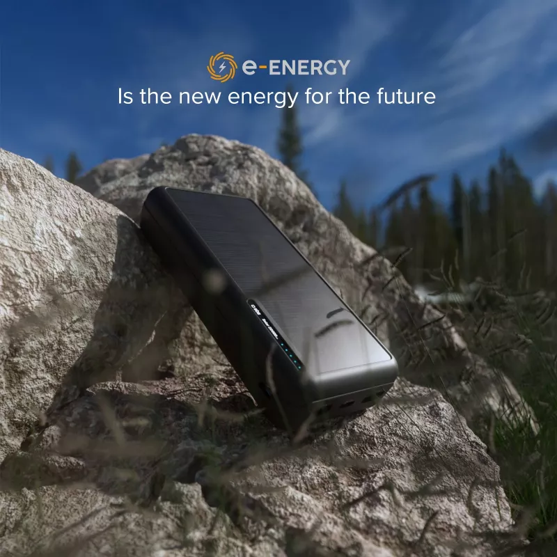 SBS Solar Power Bank 20000 mAh Fast Charge Schwarz