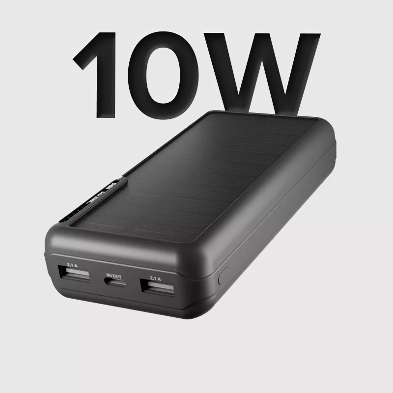 SBS Solar Power Bank 20000 mAh Fast Charge Schwarz