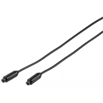 Vivanco Toslink optisches Kabel, vergoldet, Stecker-Stecker, 2 m, schwarz (VVATOSL20K)
